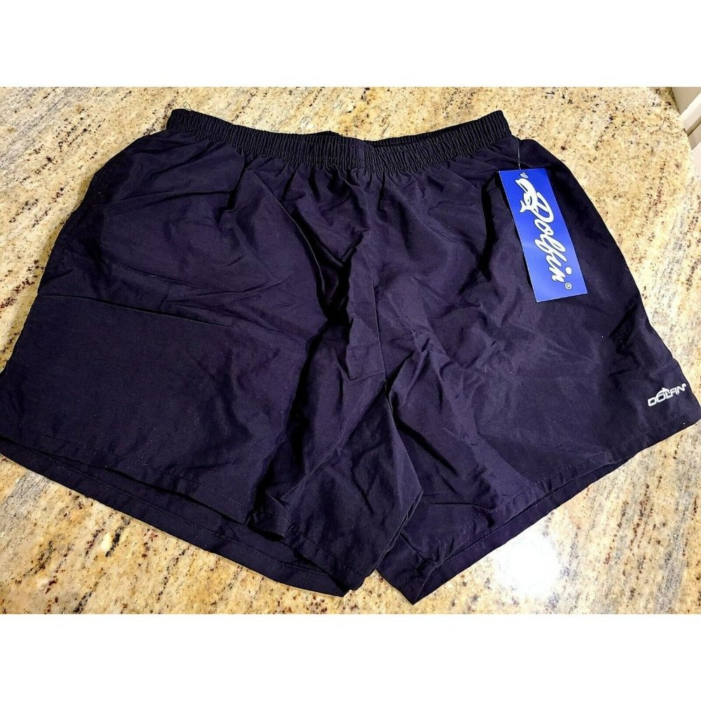 Dolfin Black Nylon Drawstring Lined Liner Pocket Swim Run Shorts Trunks Men’s M